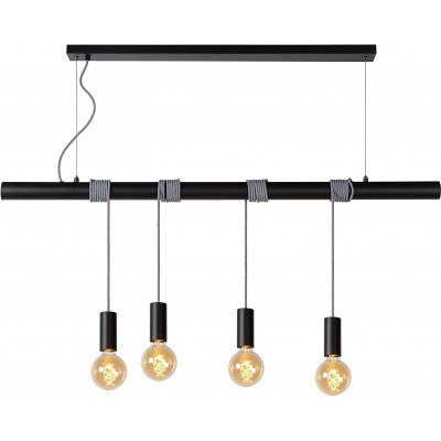 Hanging lamp 240W Spherical Shape 120×8 cm. 4 LED light points Living room, bedroom and lobby. Modern Style. Metal casting. Black Color