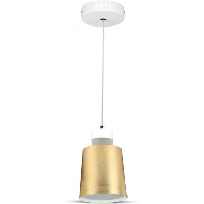 72,95 € Free Shipping | Hanging lamp 7W Conical Shape 120×19 cm. Living room, bedroom and lobby. Modern Style. PMMA. Golden Color