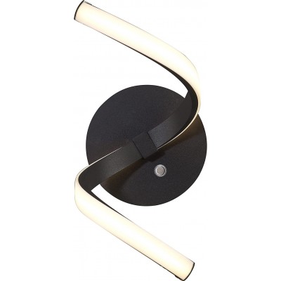 258,95 € Envio grátis | Luz de parede interna 32×17 cm. 2 pontos de luz ajustáveis Aço, acrílico e alumínio. Cor preto