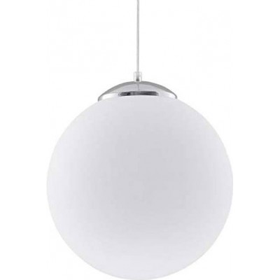 116,95 € Free Shipping | Hanging lamp Spherical Shape 80×40 cm. Living room, dining room and bedroom. Modern and cool Style. Steel and Glass. White Color