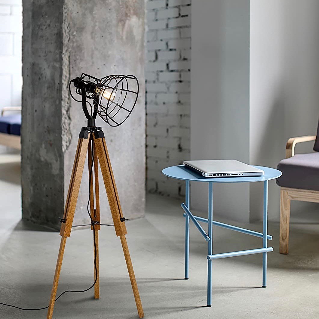 179,95 € Envoi gratuit | Lampadaire 60W Ø 42 cm. Posé sur trépied Bois. Couleur noir