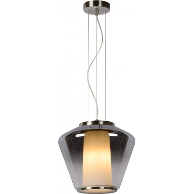 Lampe à suspension 60W Façonner Conique 160×30 cm. Salle, salle à manger et chambre. Style moderne. Verre. Couleur gris