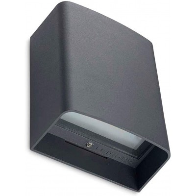 Luz de parede interna 9W LED ajustável Vidro. Cor cinza