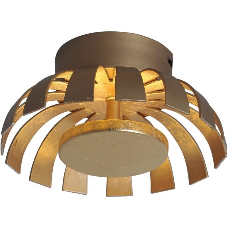 106,95 € Free Shipping | Ceiling lamp 10W Round Shape 18×18 cm. LED Living room, dining room and bedroom. Metal casting. Golden Color