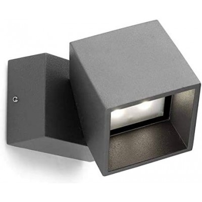 Refletor interno 11W 13×11 cm. LED ajustável Metais. Cor cinza