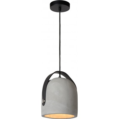 Lámpara colgante 40W Forma Cilíndrica Ø 20 cm. Salón, comedor y vestíbulo. Estilo moderno. Metal. Color gris