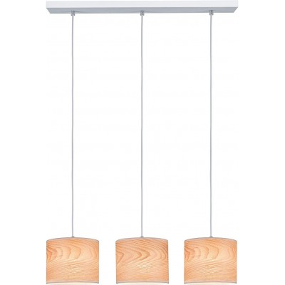 68,95 € Envoi gratuit | Lampe à suspension 60W 110×60 cm. Triple foyer Métal et bois. Couleur marron