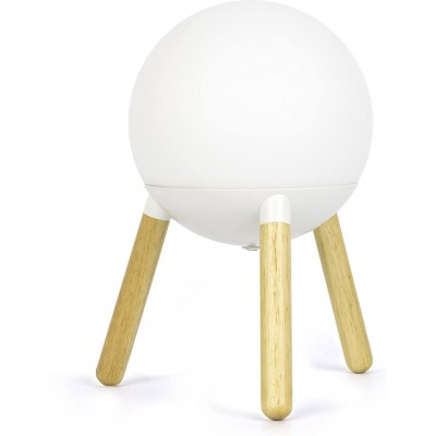 151,95 € Free Shipping | Table lamp 40W Spherical Shape 30×19 cm. Clamping tripod Dining room, bedroom and lobby. Wood. White Color
