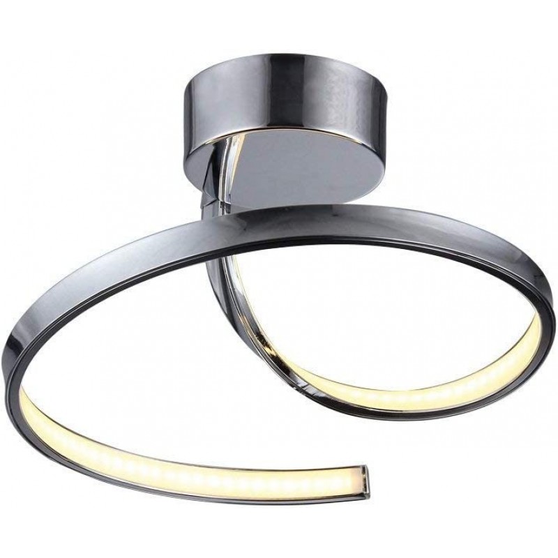 126,95 € Free Shipping | Ceiling lamp 18W 3000K Warm light. Round Shape 40×40 cm. LED Living room, bedroom and lobby. Design Style. Aluminum. Silver Color