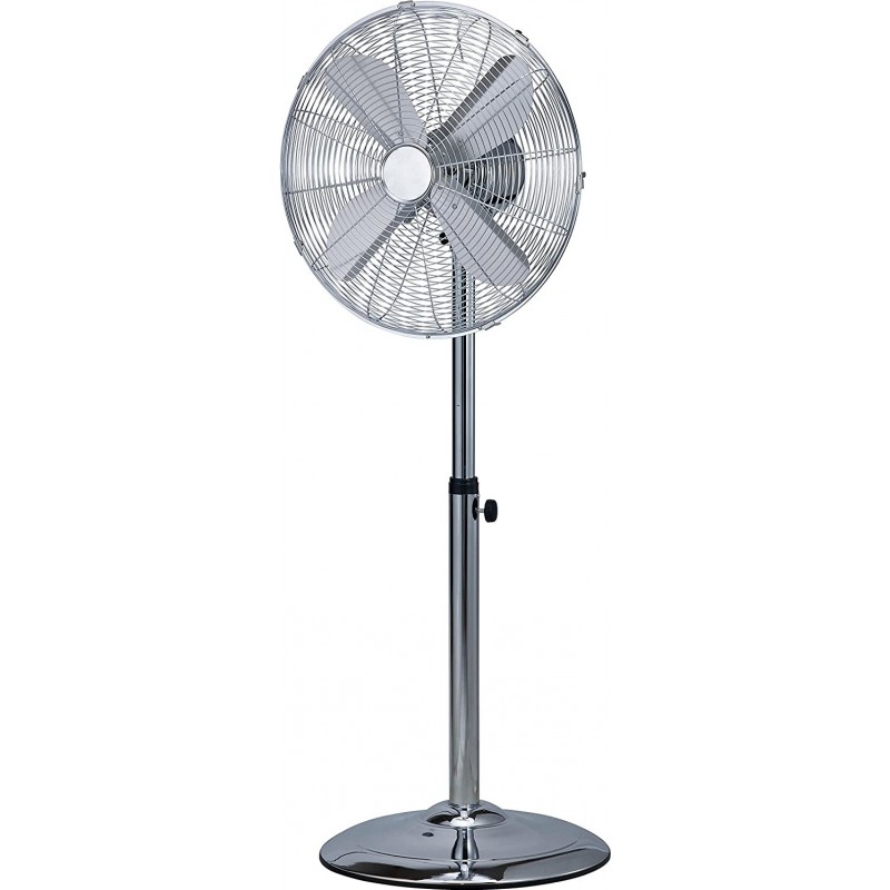 143,95 € Free Shipping | Pedestal fan 50W Round Shape 150×45 cm. Living room, bedroom and lobby. Chromed Metal. Plated chrome Color