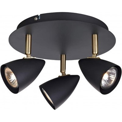 119,95 € Free Shipping | Indoor spotlight Conical Shape Triple adjustable spotlight Dining room, bedroom and lobby. Modern Style. Metal casting. Black Color