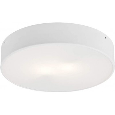 室内顶灯 15W 圆形的 形状 45×45 cm. 客厅, 饭厅 和 卧室. 钢 和 玻璃. 白色的 颜色