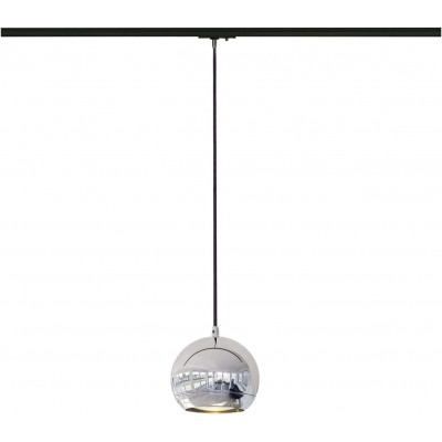 Lampada a sospensione 19×17 cm. LED regolabile. Installazione nel sistema binario-rotaia Acciaio. Colore cromato