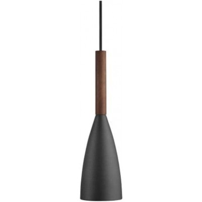 173,95 € Free Shipping | Hanging lamp 40W Conical Shape 36 cm. Living room, dining room and bedroom. Modern Style. Metal casting and Wood. Black Color