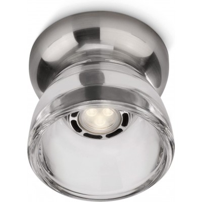 Indoor spotlight Philips 7W Conical Shape 14×14 cm. LED Living room, bedroom and lobby. Modern Style. Metal casting and Glass. Plated chrome Color