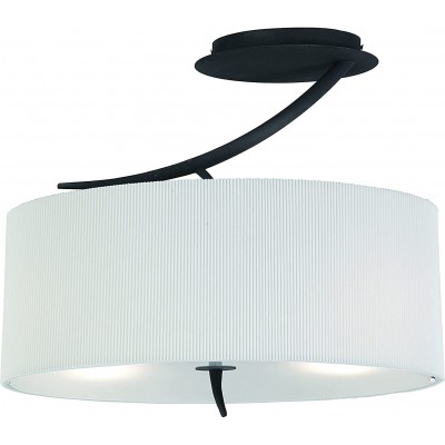 Lampada da soffitto 46W Forma Cilindrica 45×42 cm. Sala da pranzo, camera da letto e atrio. Stile moderno. Metallo e Tessile. Colore antracite