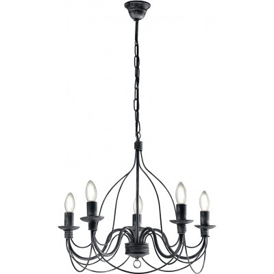 Chandelier 40W 100×61 cm. Living room, dining room and lobby. Glass. Black Color