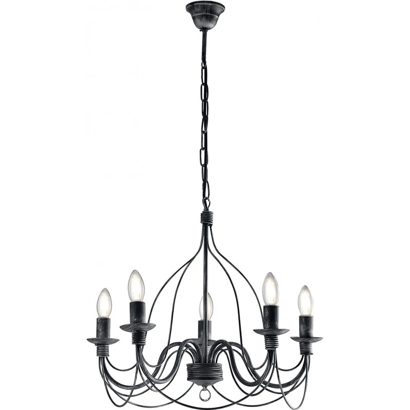 166,95 € Free Shipping | Chandelier 40W 100×61 cm. Living room, dining room and lobby. Glass. Black Color