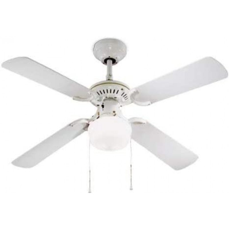 165,95 € Free Shipping | Ceiling fan with light 45W 43×23 cm. 4 blades-blades Dining room, bedroom and lobby. Metal casting. White Color