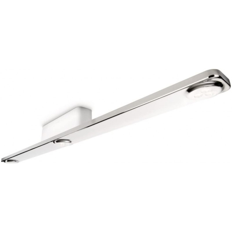71,95 € Kostenloser Versand | Deckenlampe Philips 8W 2700K Sehr warmes Licht. 78×8 cm. Dreifacher LED-Strahler Aluminium. Überzogenes chrom Farbe