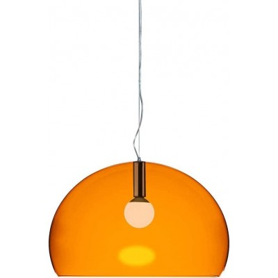 Hanging lamp 15W Spherical Shape Ø 5 cm. Living room, dining room and bedroom. PMMA. Orange Color