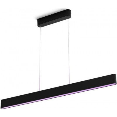 578,95 € Free Shipping | Hanging lamp Philips 78W Rectangular Shape 130×16 cm. Dimmable LED Alexa and Google Home Dining room, bedroom and lobby. Modern Style. Aluminum and PMMA. Black Color