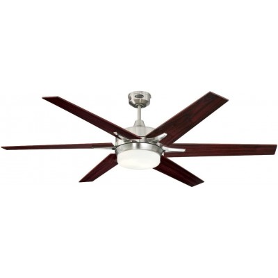 Ventilateur de plafond avec lumière 40W 152×152 cm. 6 aubes-lames. Télécommande Métal. Couleur marron