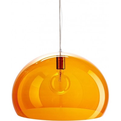 262,95 € Free Shipping | Hanging lamp 15W Spherical Shape Ø 38 cm. Living room, dining room and bedroom. Acrylic and Metal casting. Orange Color