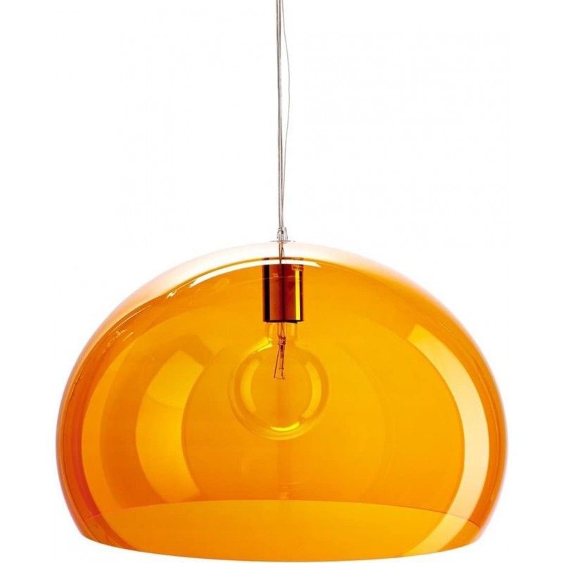 262,95 € 免费送货 | 吊灯 15W 球形 形状 Ø 38 cm. 客厅, 饭厅 和 卧室. 丙烯酸纤维 和 金属. 橙子 颜色