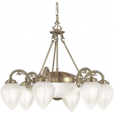 363,95 € Free Shipping | Chandelier Eglo 60W 8 light points Crystal and metal casting. White Color