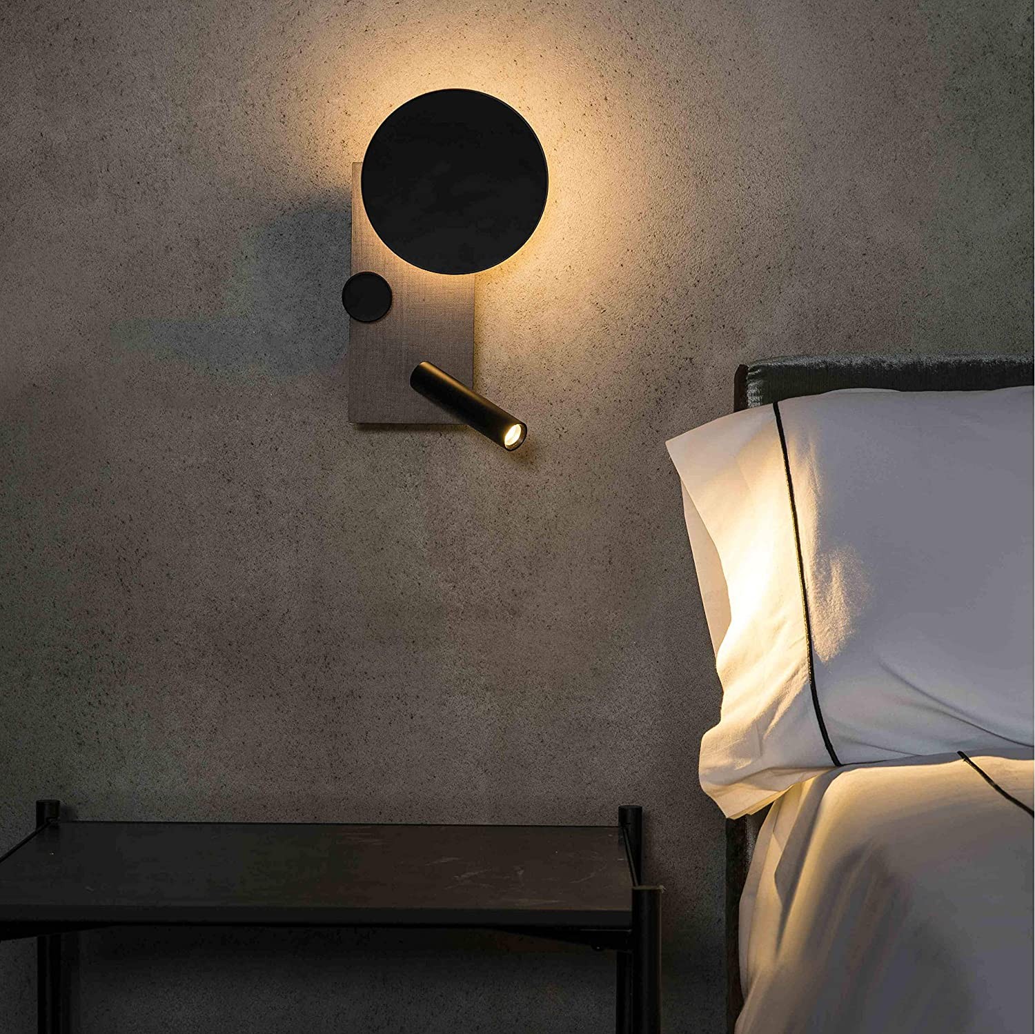 181,95 € Envio grátis | Luz de parede interna 10W 2700K Luz muito quente. Ø 15 cm. LED adicional para leitura Metais. Cor cinza