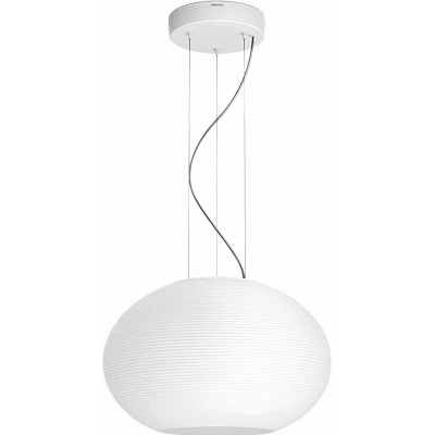 吊灯 Philips 40W 6500K 冷光. 球形 形状 40×40 cm. 可调光 LED Alexa 和 Google Home 客厅, 饭厅 和 卧室. 玻璃. 白色的 颜色