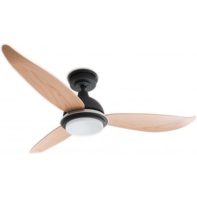 397,95 € Free Shipping | Ceiling fan with light 22W 122×122 cm. Silent. 3 vanes-blades. Remote control. dimmable LED Living room, bedroom and lobby. Modern Style. PMMA and Metal casting. Sand Color