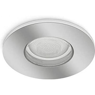Recessed lighting Philips 6W Round Shape 9×9 cm. LED. Alexa and Google Home Living room, bedroom and lobby. Modern Style. PMMA and Metal casting. Plated chrome Color