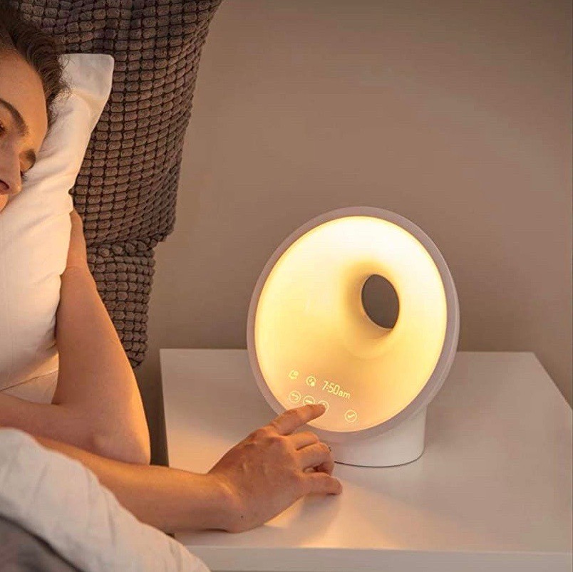 269,95 € Envio grátis | Lâmpada de mesa Philips 31×28 cm. Luz da noite. função despertador Pmma. Cor branco