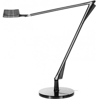 Lámpara de escritorio 6W Forma Cilíndrica Ø 21 cm. Articulada Salón, comedor y dormitorio. Aluminio y Policarbonato. Color gris