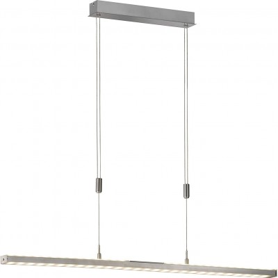 369,95 € Free Shipping | Hanging lamp 30W Rectangular Shape 115×7 cm. Dining room, bedroom and lobby. Metal casting. Nickel Color