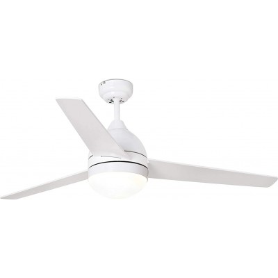 214,95 € Free Shipping | Ceiling fan with light 132×132 cm. 3 reversible blades-blades. LED lighting Metal casting. White Color