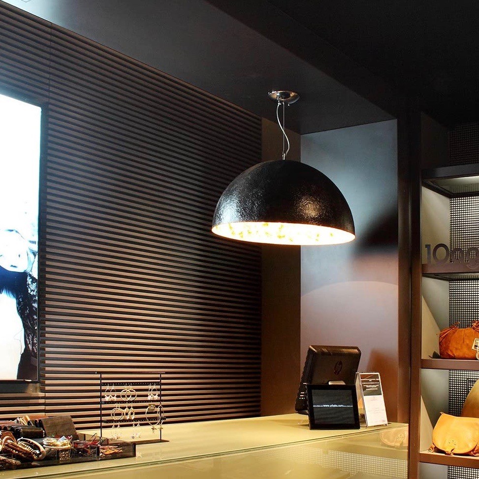 618,95 € Бесплатная доставка | Подвесной светильник 60W 163×70 cm. Стекло. Чернить Цвет