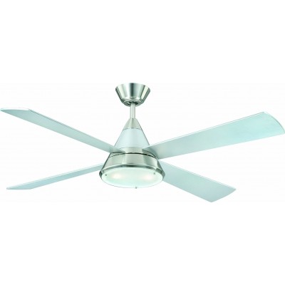光の天井扇風機 32W 132×132 cm. 4枚のベーンブレード。リモコン リビングルーム, ダイニングルーム そして ロビー. モダン スタイル. グレー カラー