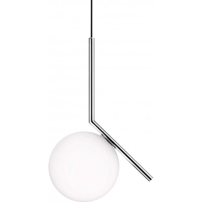 Hanging lamp 60W Spherical Shape 48×20 cm. Living room, dining room and bedroom. Modern Style. Steel, Metal casting and Brass. White Color