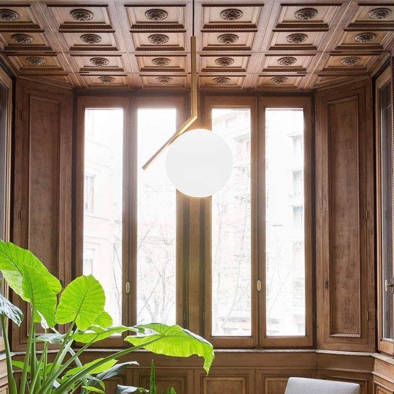 457,95 € Бесплатная доставка | Подвесной светильник 60W 48×20 cm. Стали, металл и латунь. Белый Цвет