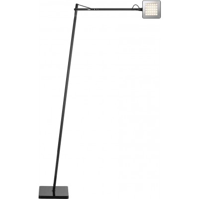 Lámpara de pie Forma Rectangular 110×68 cm. LED Salón, dormitorio y vestíbulo. Estilo clásico. Aluminio. Color gris