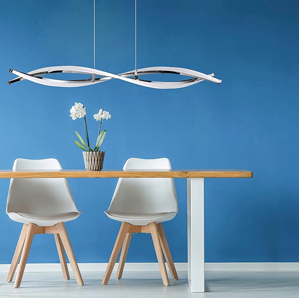 282,95 € Бесплатная доставка | Подвесной светильник 150×101 cm. Акрил и металл. Покрытый хром Цвет