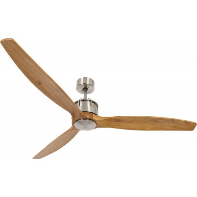 501,95 € Free Shipping | Ceiling fan 36W 152×152 cm. 3 vanes-blades Living room, dining room and bedroom. Modern Style. Metal casting. Brown Color