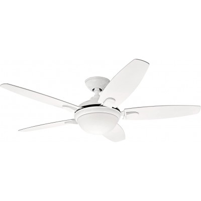 Ceiling fan with light 14W 38×36 cm. 5 vanes-blades. Remote control Living room, dining room and lobby. Modern Style. Metal casting. White Color