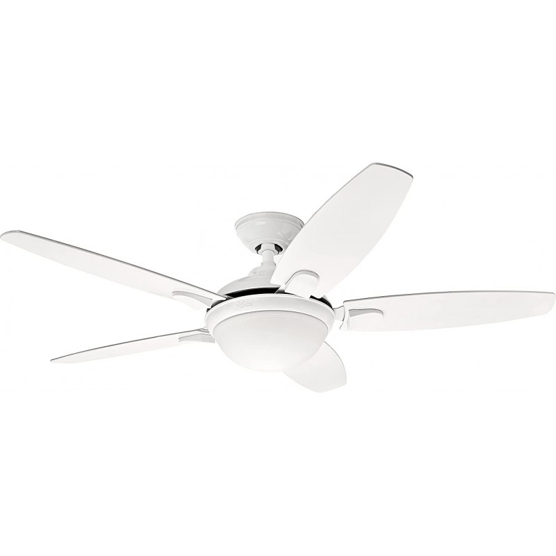 306,95 € Free Shipping | Ceiling fan with light 14W 38×36 cm. 5 vanes-blades. Remote control Living room, dining room and lobby. Modern Style. Metal casting. White Color