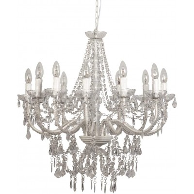 Lustre 74×74 cm. Acrílico e metais. Cor branco