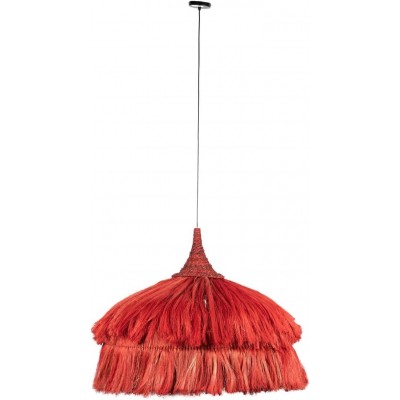 Lámpara colgante Forma Esférica 80×80 cm. Diseño con fibras Salón, cocina y dormitorio. Estilo moderno. Color rojo