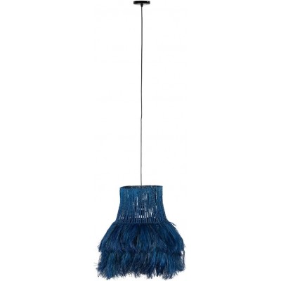 Lampada a sospensione Forma Cilindrica 40×40 cm. Disegno delle fibre Soggiorno, cucina e sala da pranzo. Stile moderno. Metallo. Colore blu